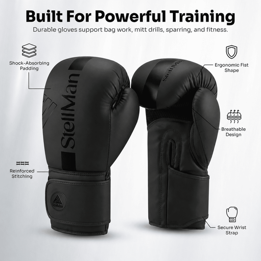 Stellman Contender 2.0 Grappling Gloves-Black/Black