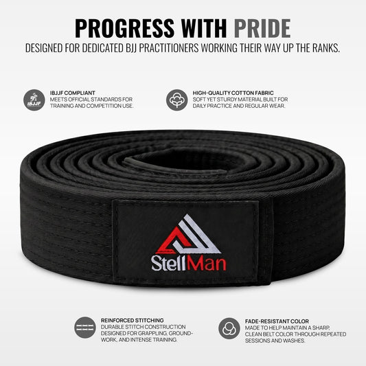 StellMan SpiritEdge Karate Belt – Adult Black Rank