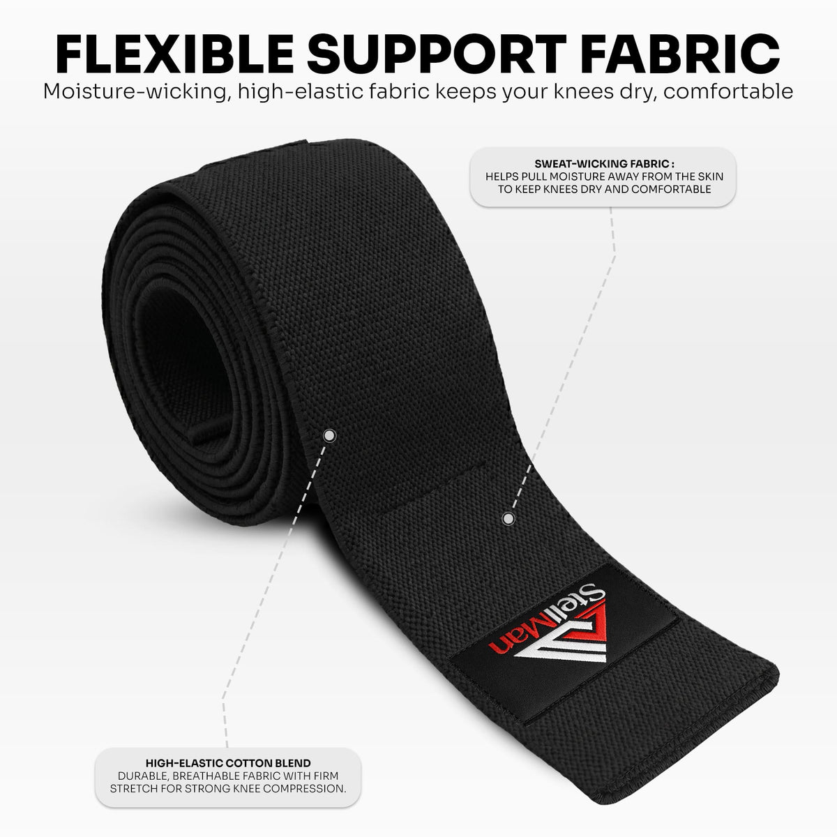 Stellman PowerSpiral Weight Lifting Knee Wraps