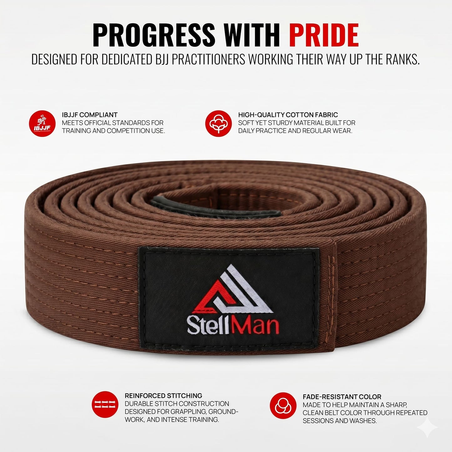 StellMan CombatTier Brazilian Jiu Jitsu Adults BJJ Brown Belt