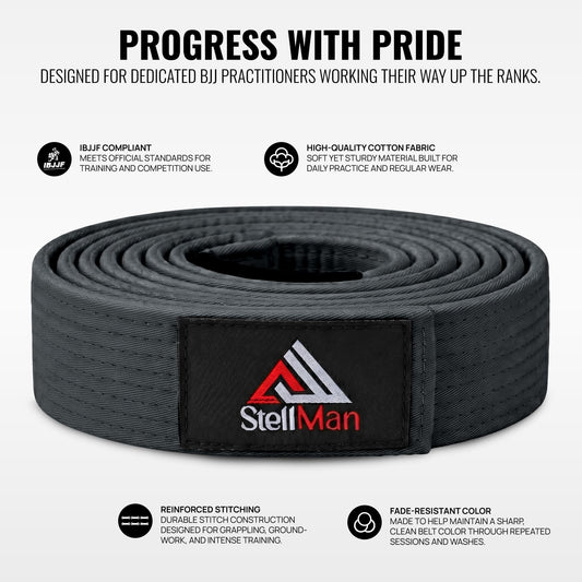 StellMan BalanceStrive Karate Belt – Adult Grey Rank