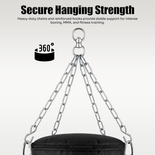 Stellman Heavy-Duty MMA Hanging Punching Bag – Black | Built for Intense Training