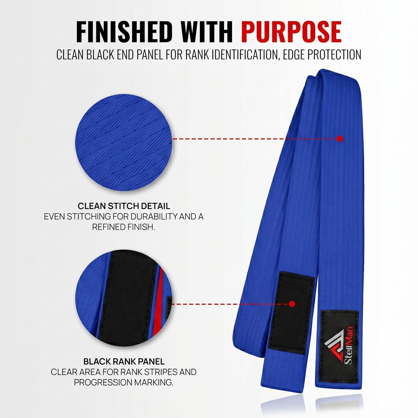 StellMan RankBlade Karate Belt – Adult Blue Rank