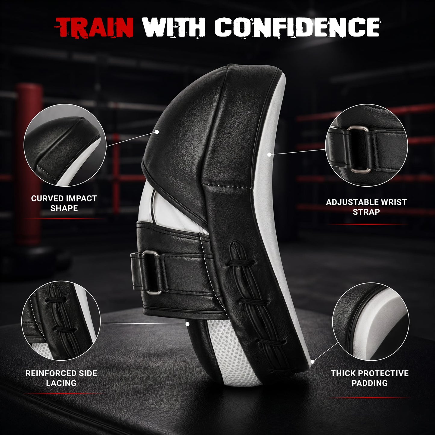 Stellman Pro Target MMA Focus Pads – Curved Training Mitts for Striking & Sparring