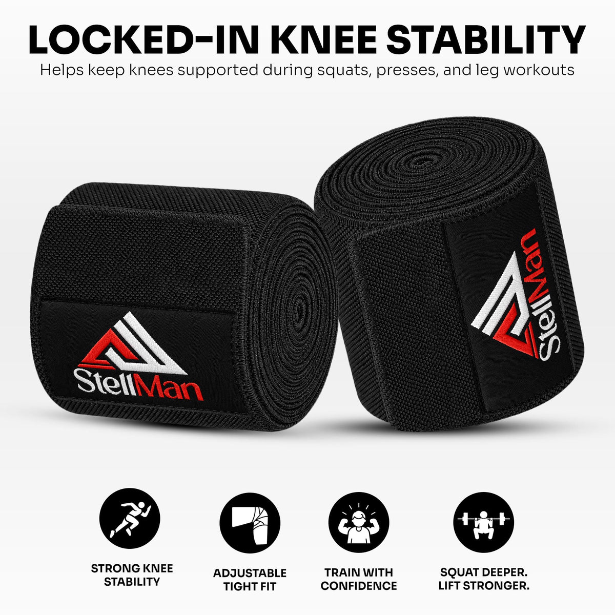 Stellman PowerSpiral Weight Lifting Knee Wraps