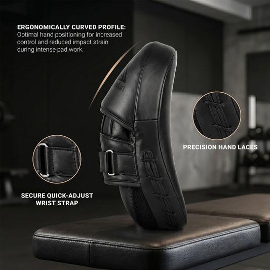 Stellman Shock Guard Boxing Focus Mitts – Classic Black Training Pads