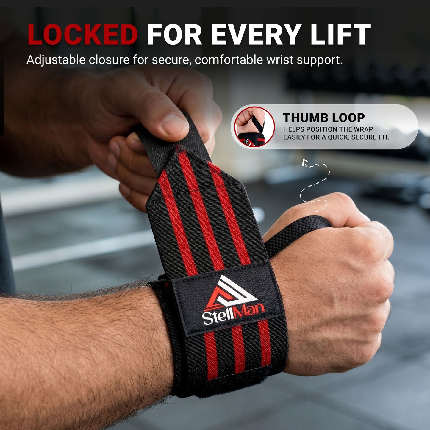 Stellman GripLock Pro Weight Lifting Wrist Wraps