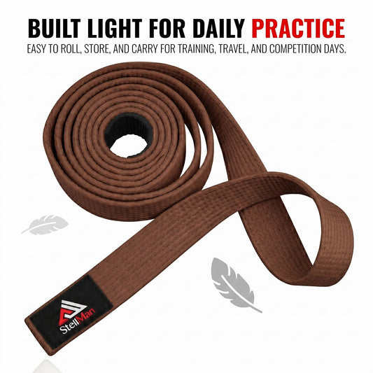 StellMan CombatTier Karate Belt – Adult Brown Rank