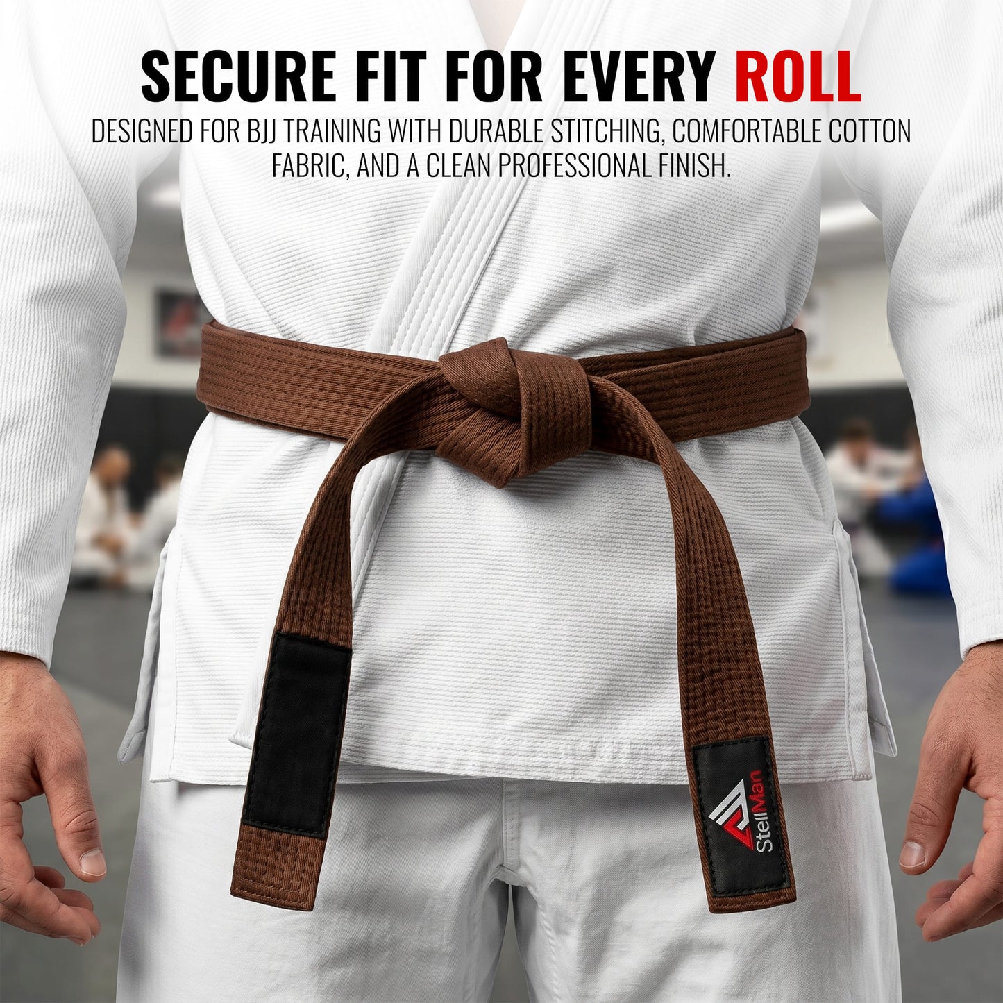 StellMan CombatTier Karate Belt – Adult Brown Rank