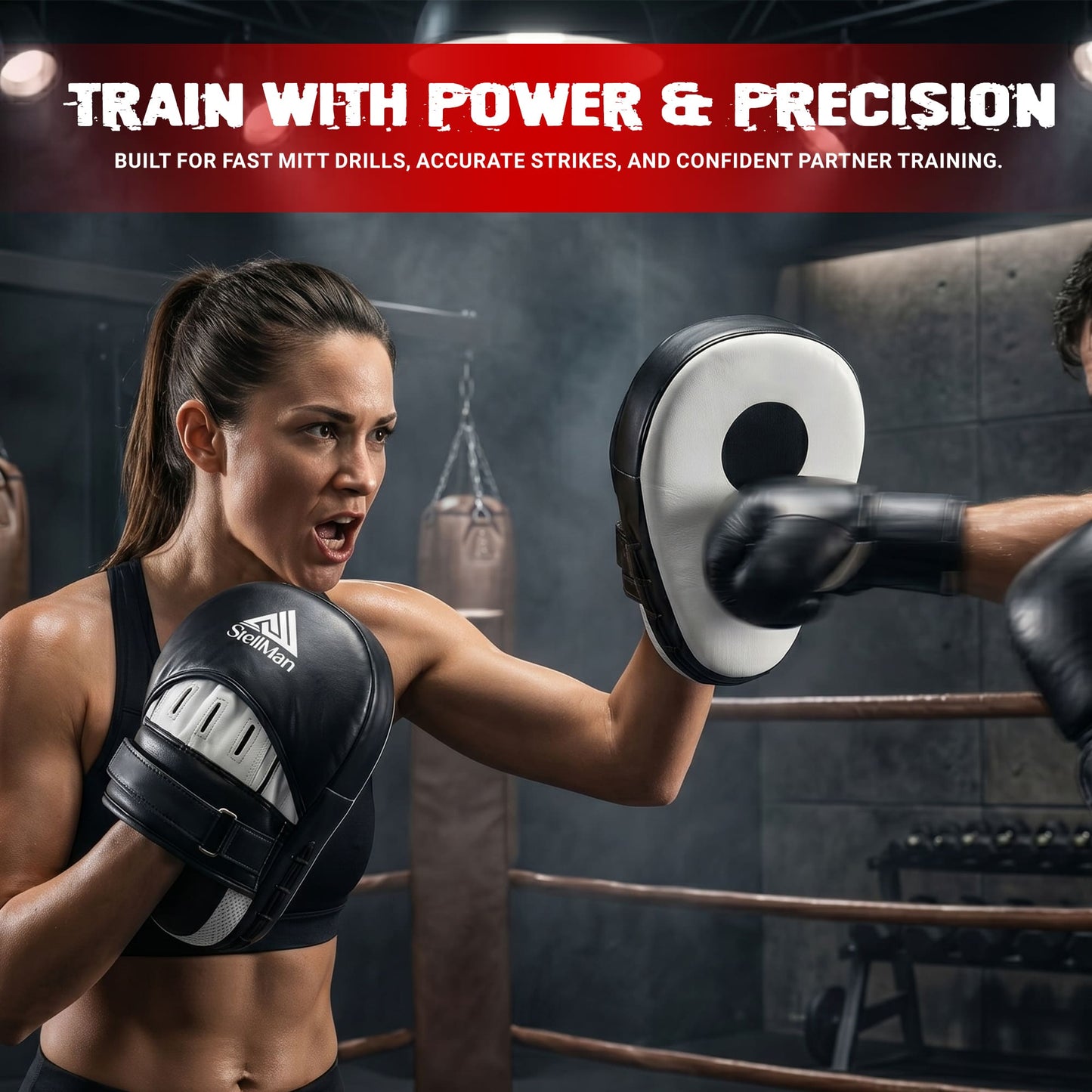 Stellman Pro Target MMA Focus Pads – Curved Training Mitts for Striking & Sparring