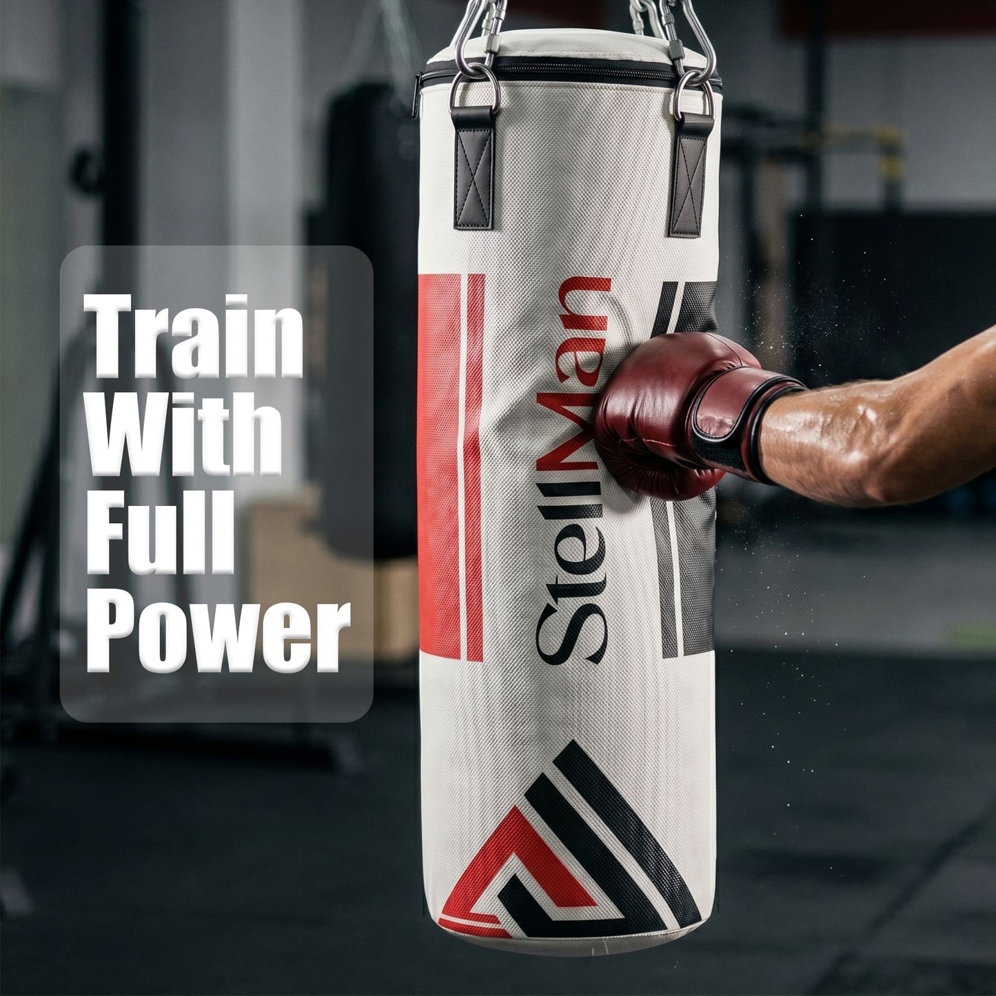 Stellman Compact Hanging Punching Bag - White