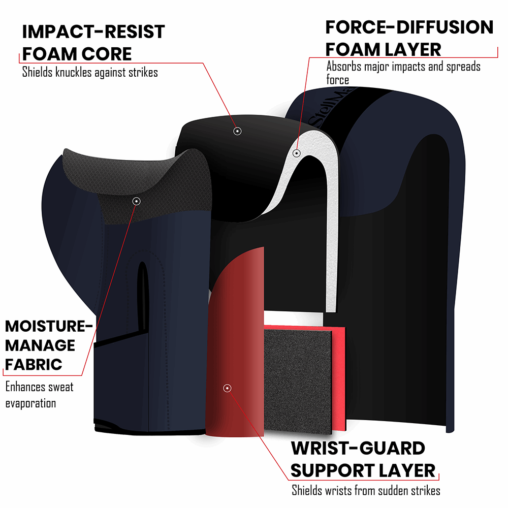 Stellman Contender 2.0 Kids Boxing Gloves – Midnight Black