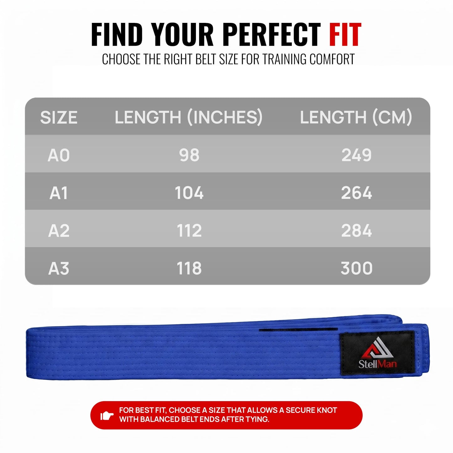StellMan RankBlade Karate Belt – Adult Blue Rank