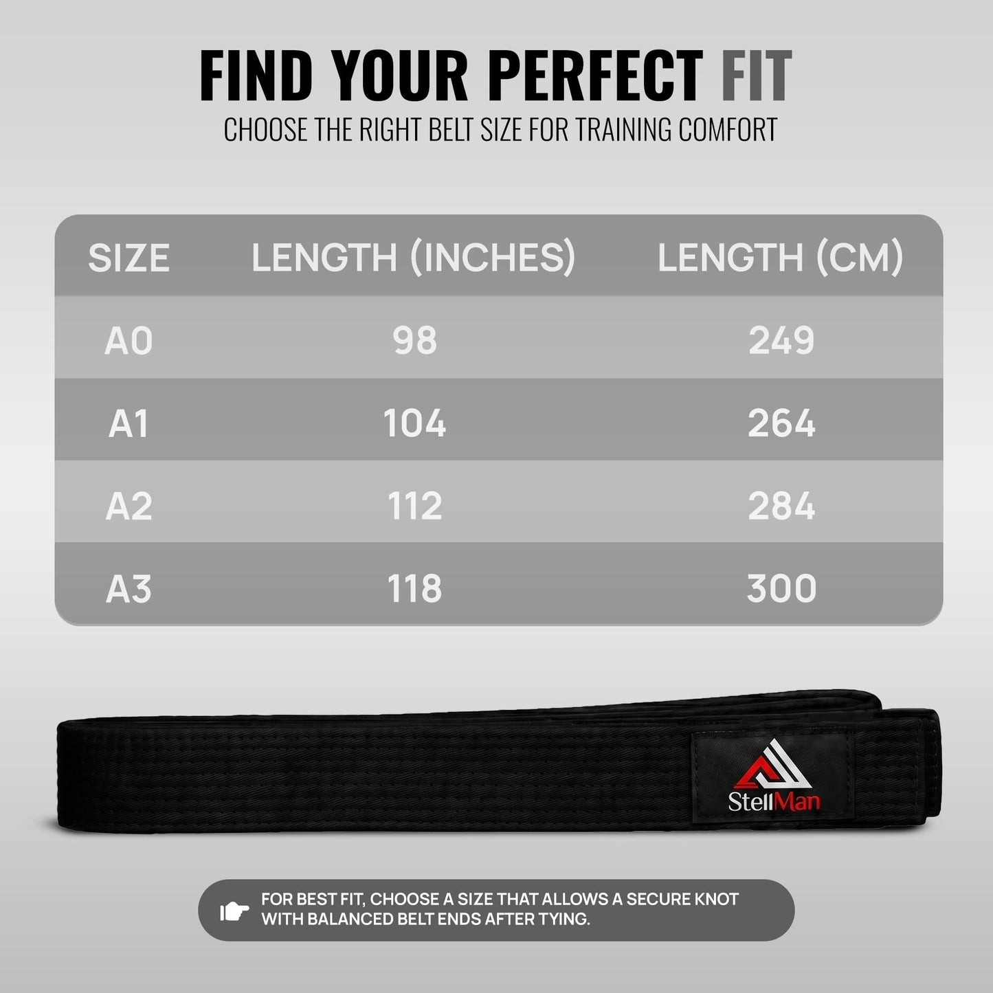 StellMan SpiritEdge Karate Belt – Adult Black Rank