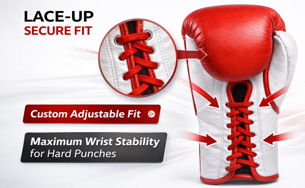 StellMan Dominator Pro Lace-Up Competition Boxing Gloves