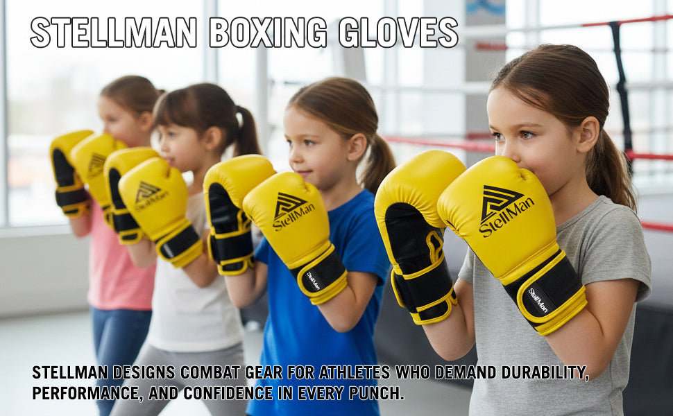 StellMan Junior Pro Boxing Gloves – Yellow Power Edition