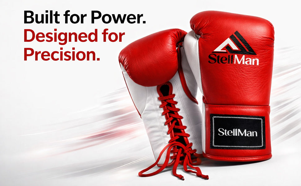 StellMan Dominator Pro Lace-Up Competition Boxing Gloves
