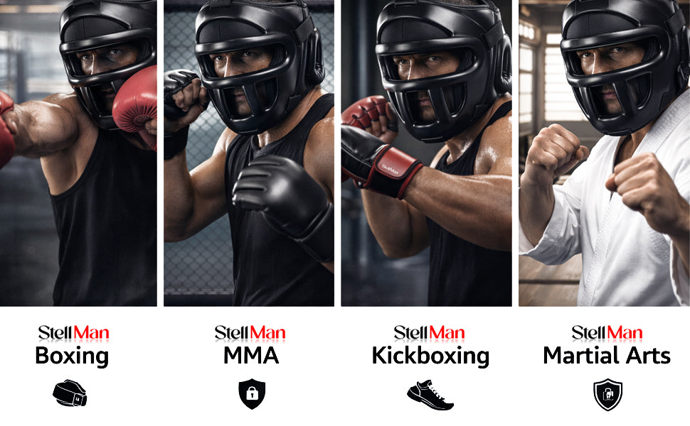 StellMan FlexCage Boxing Head Guard with Removable Face Grill