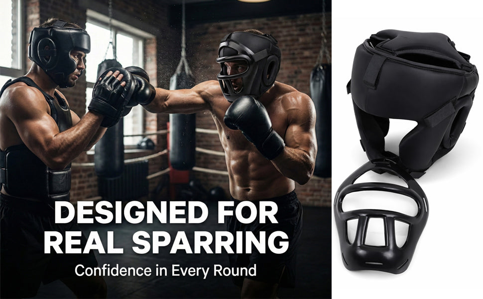 StellMan FlexCage Boxing Head Guard with Removable Face Grill