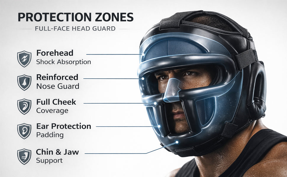 StellMan FlexCage Boxing Head Guard with Removable Face Grill