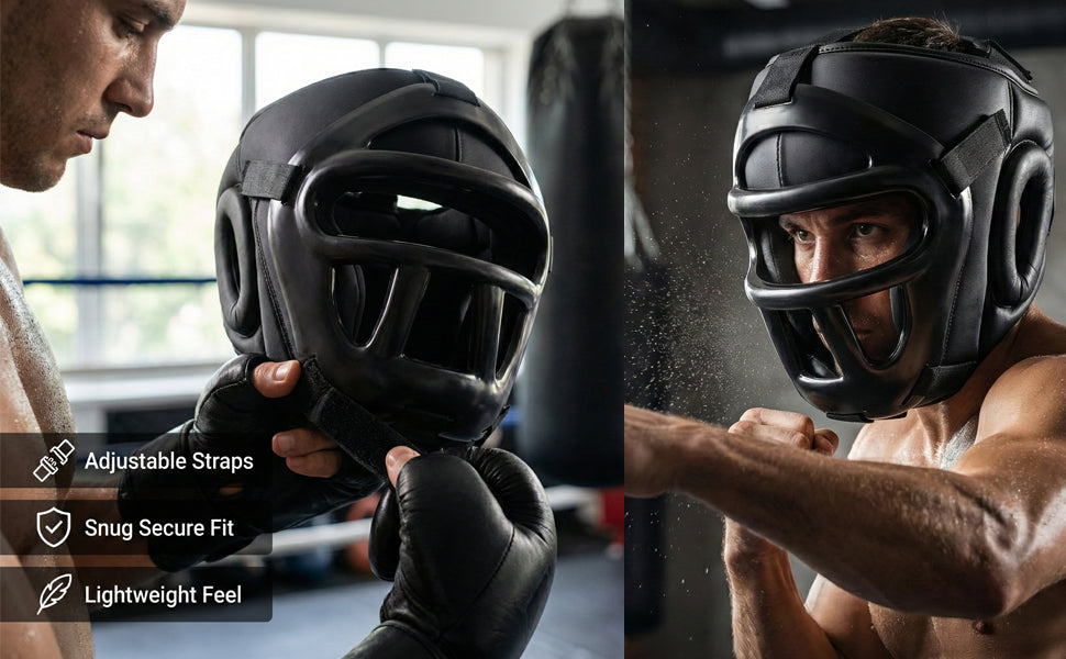 StellMan FlexCage Boxing Head Guard with Removable Face Grill
