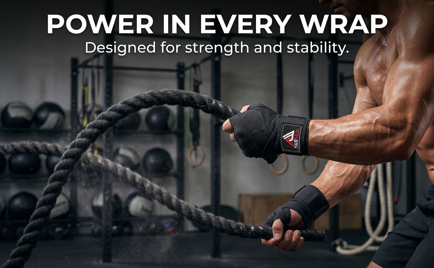 Stellman Warrior Boxing Hand Wraps - Black