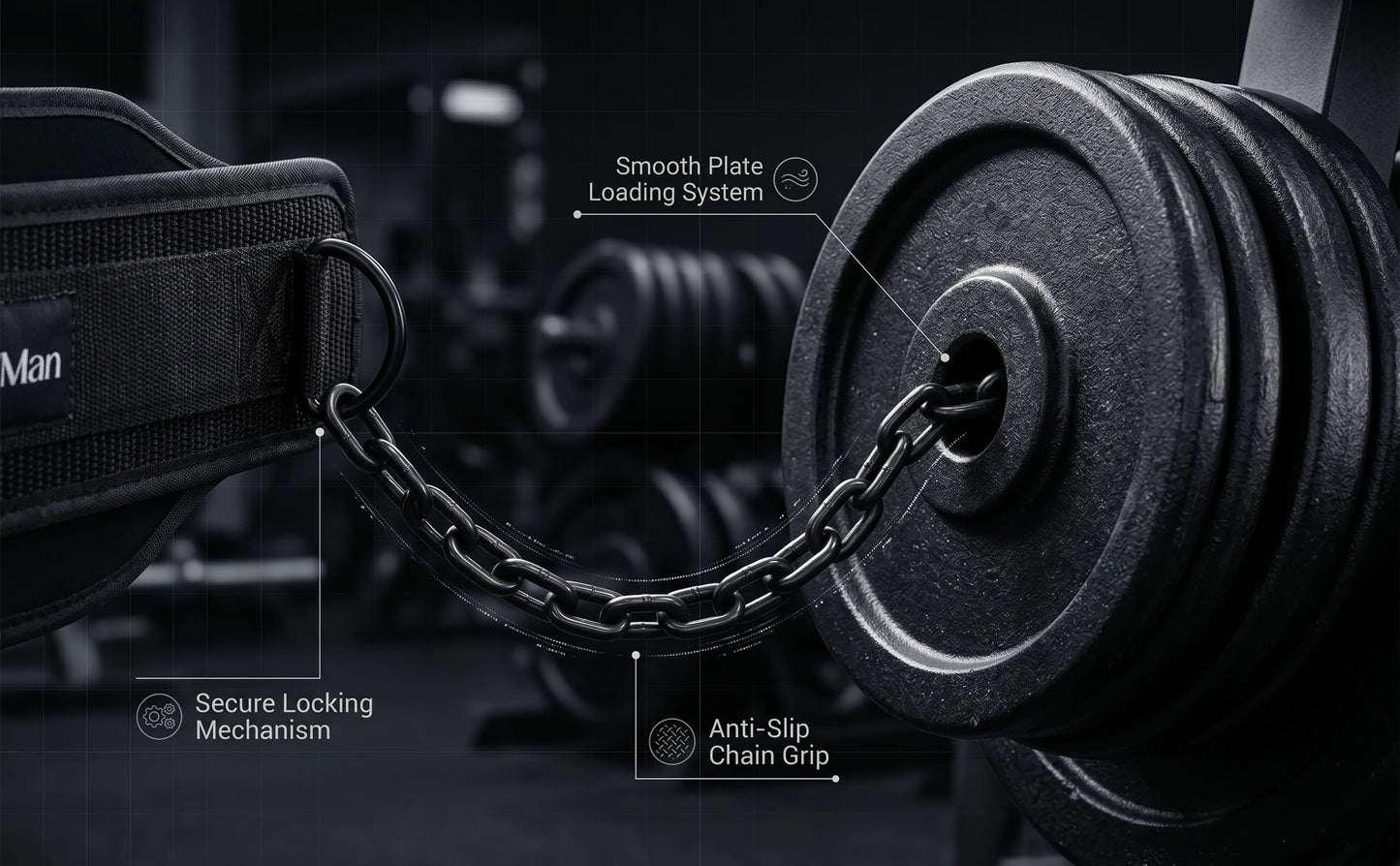 StellMan Dip Belt with Steel Chain | Weightlifting & Pull Ups