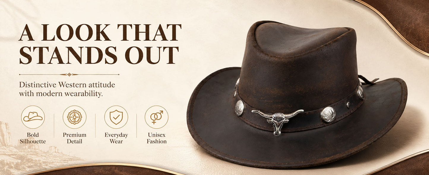 StellMan SilverHorn Leather Hat