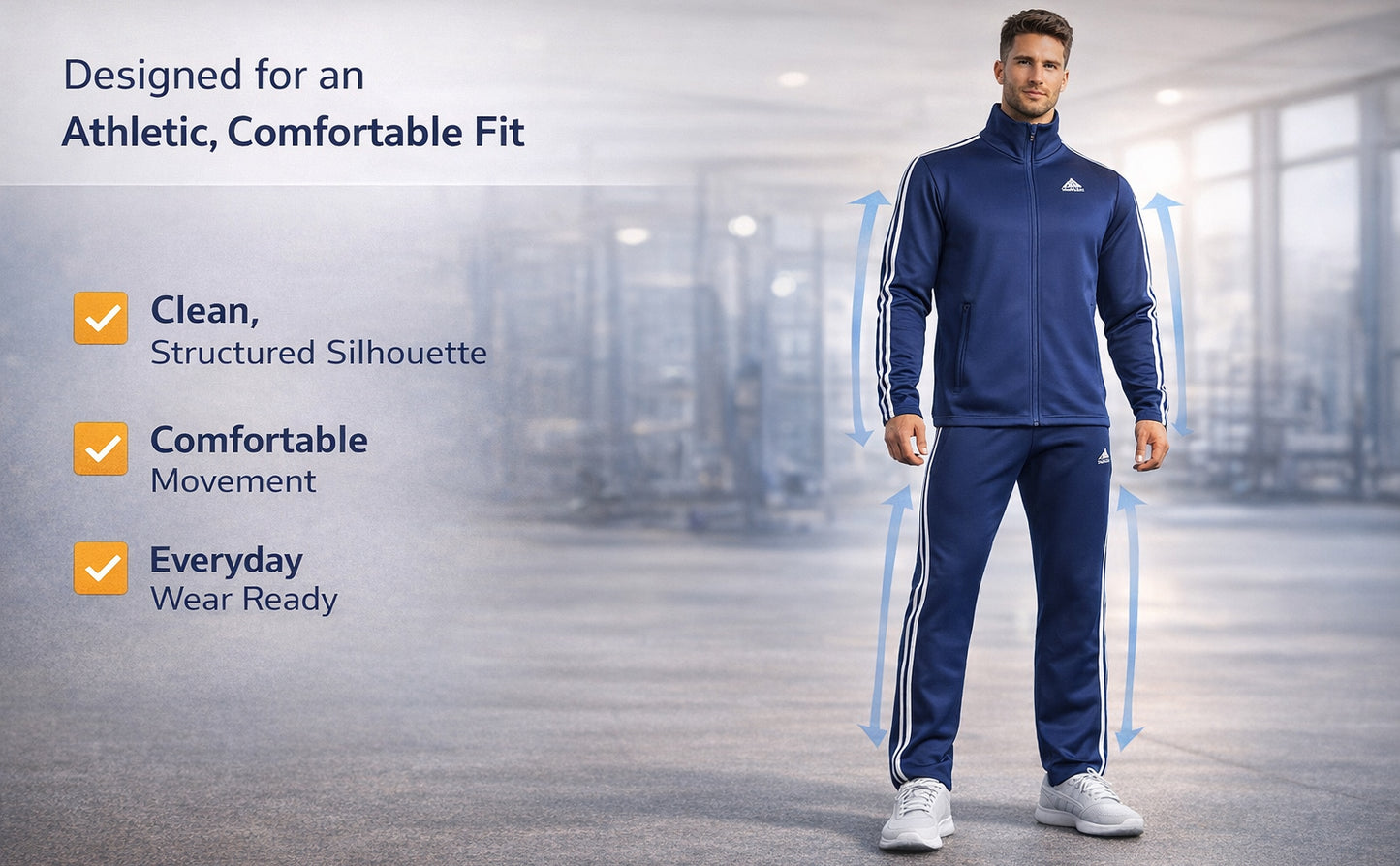 StellMan ApexFlow Men’s Track Suit – Athletic Performance Edition - Blue