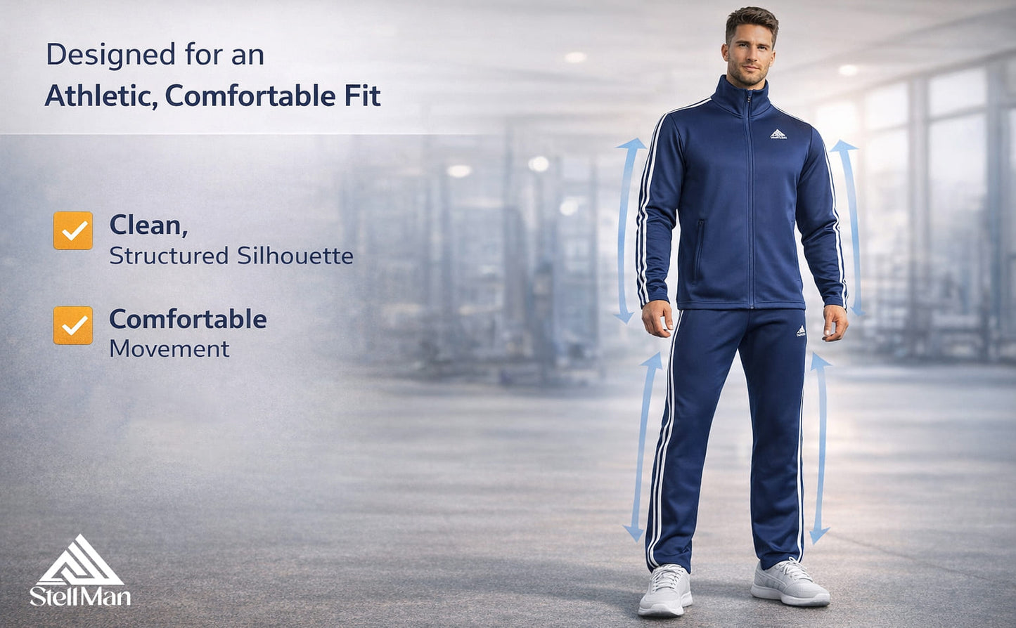 StellMan ApexFlow Men’s Track Suit – Athletic Performance Edition - Blue