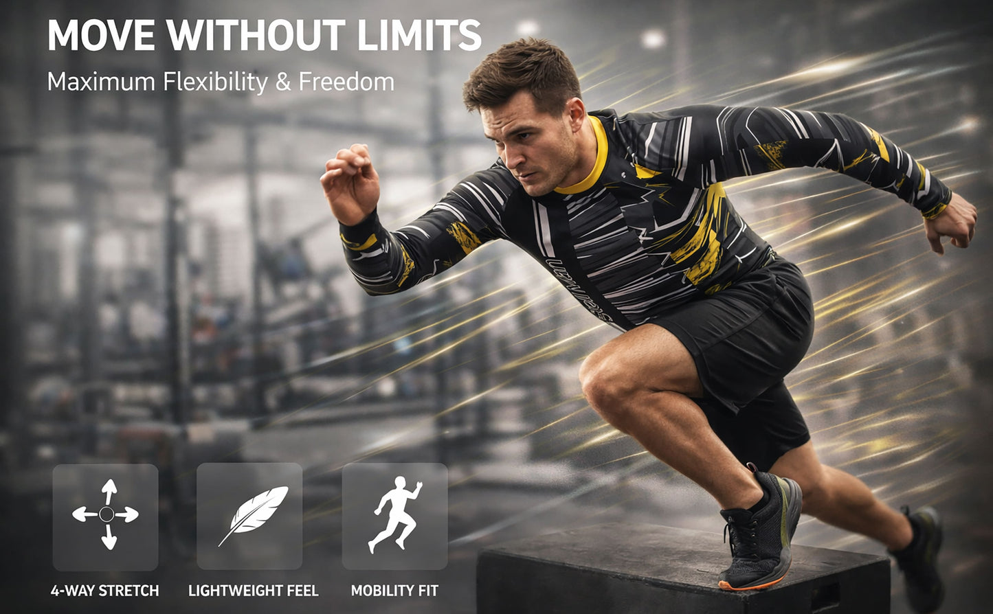 StellMan Volt Sublimated Rash Guard – Compression Shirt for BJJ/MMA