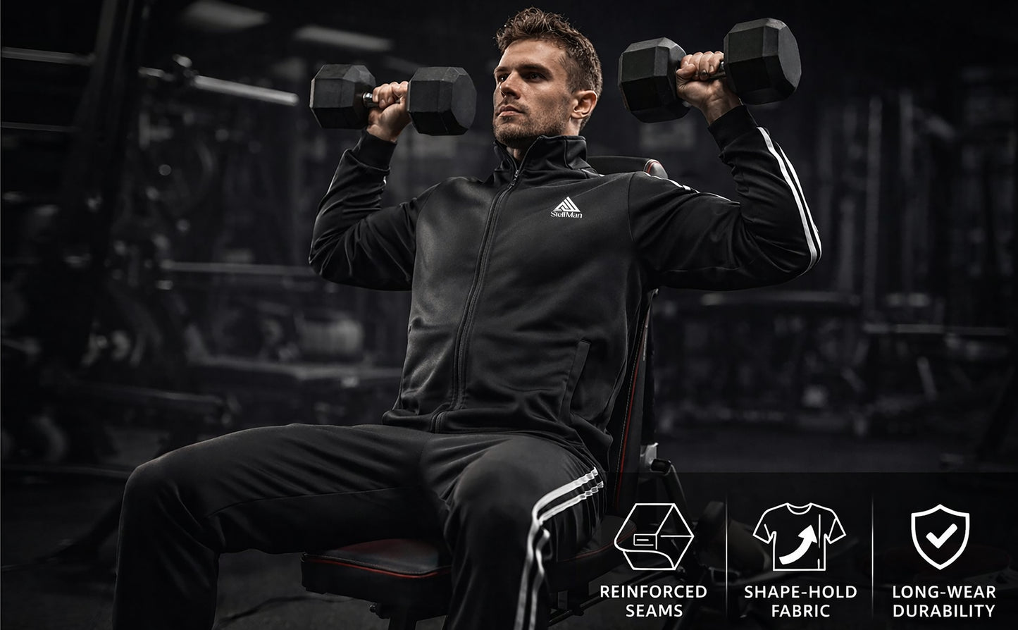 StellMan Men's Athletic Tracksuit Set – Casual Sweat Suit for Gym & Training
