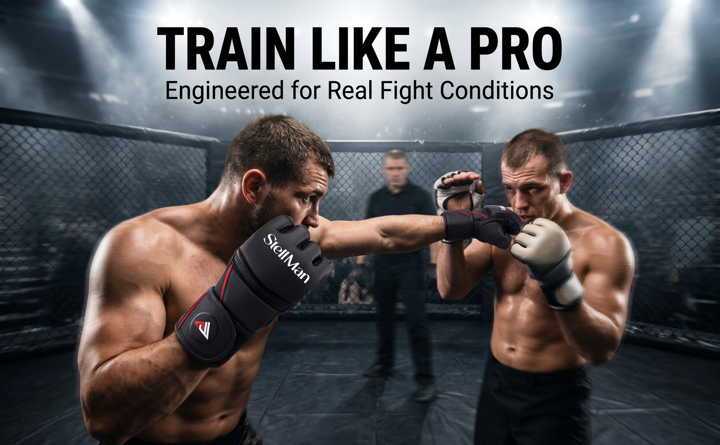 StellMan Grapplex MMA Gloves - Black