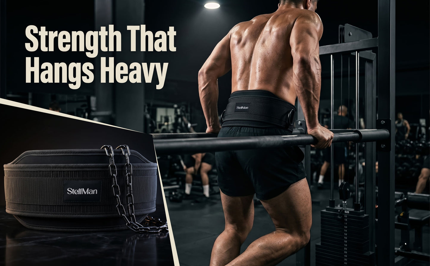 StellMan Dip Belt with Steel Chain | Weightlifting & Pull Ups