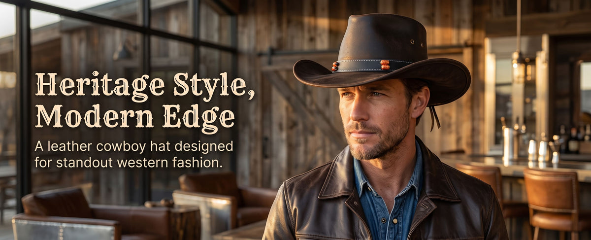 Stellman Smoke Dawson Leather Hats