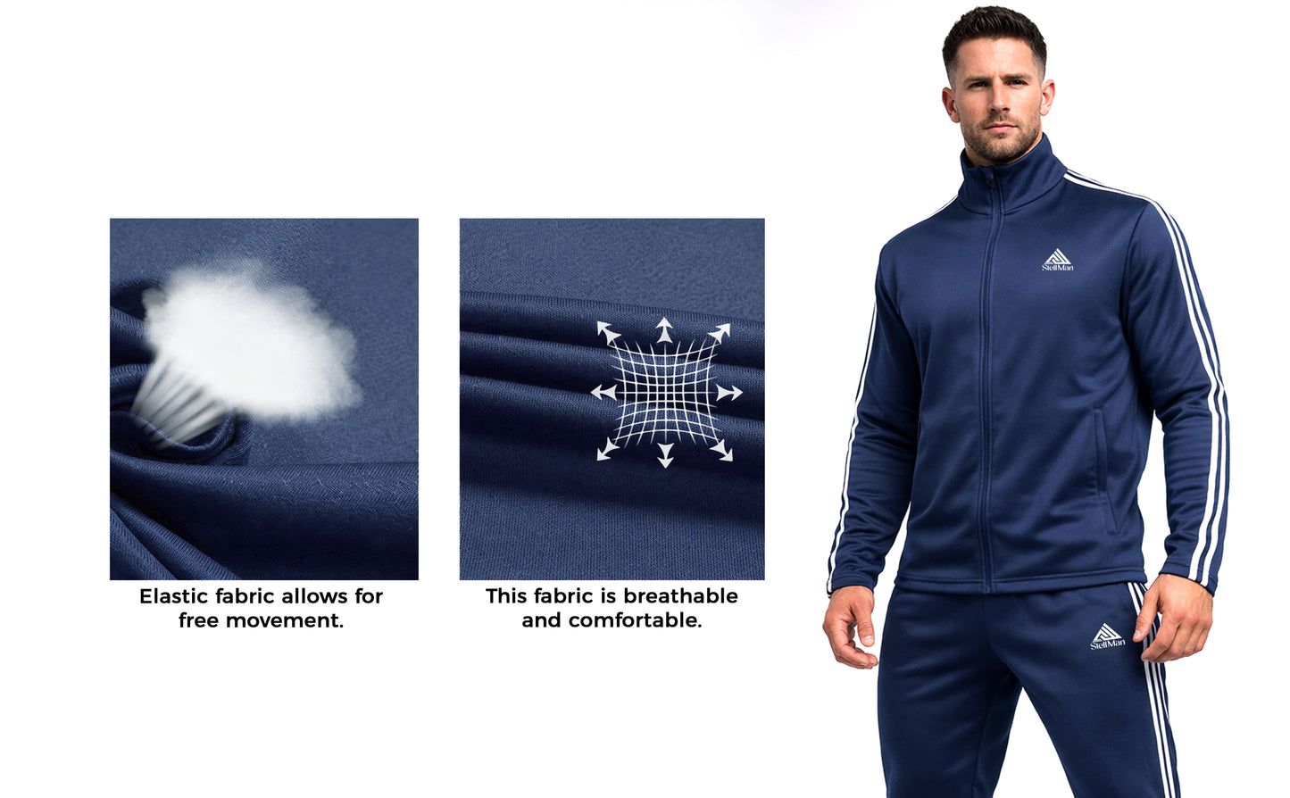 StellMan ApexFlow Men’s Track Suit – Athletic Performance Edition - Blue