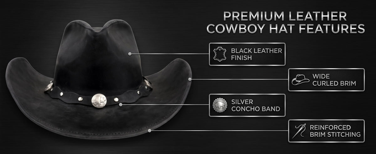 Stellman Rawhide Rodeo Leather Cowboy Hats