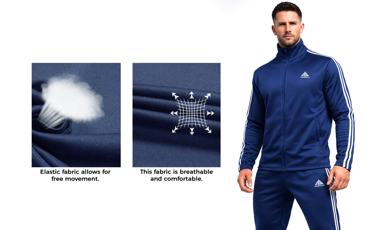 StellMan Men's Athletic Tracksuit Set – Casual Sweat Suit for Gym & Training