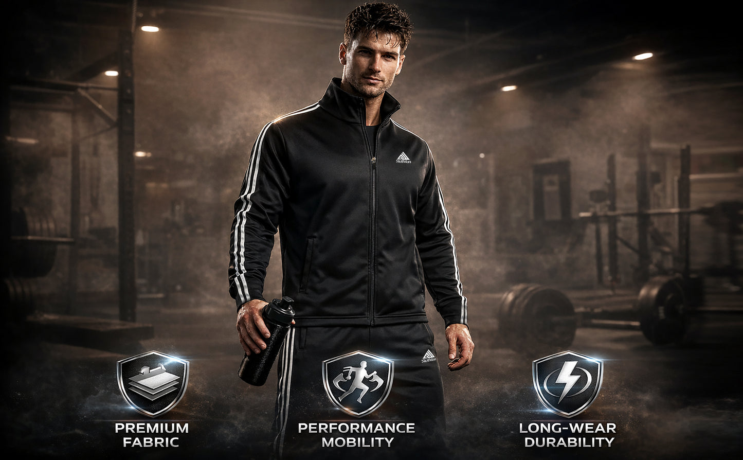 StellMan Men's Athletic Tracksuit Set – Casual Sweat Suit for Gym & Training