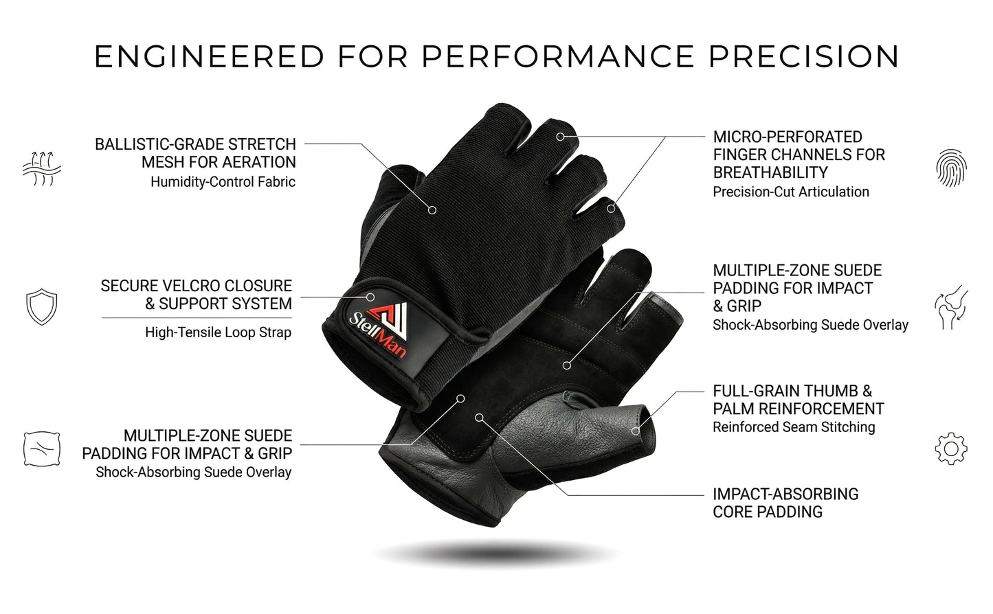 Stellman UltraFlex Cycling Gloves – Flexible Fit