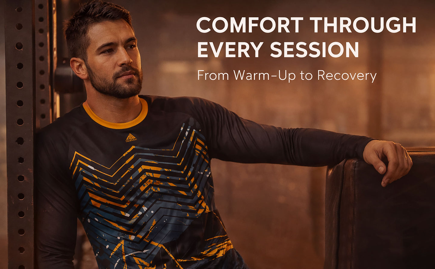 StellMan Vector Rash Guard – Geometric MMA Training Top