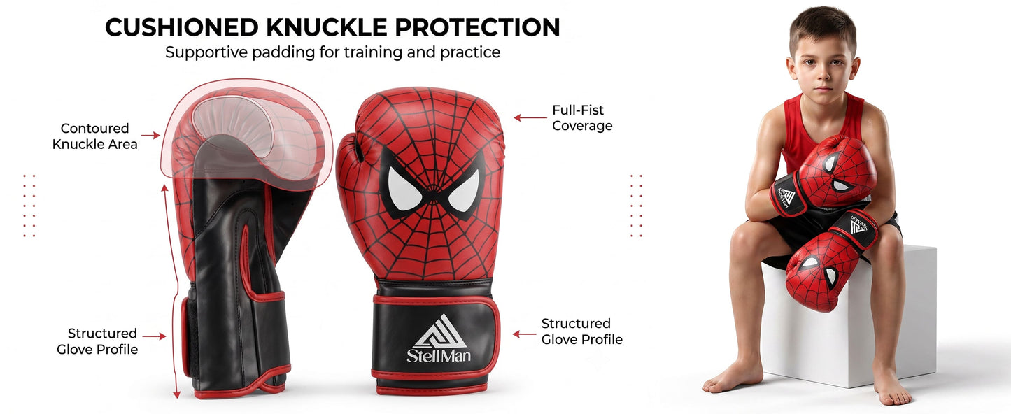 StellMan Spider Kids Boxing Gloves | Youth Training Gloves