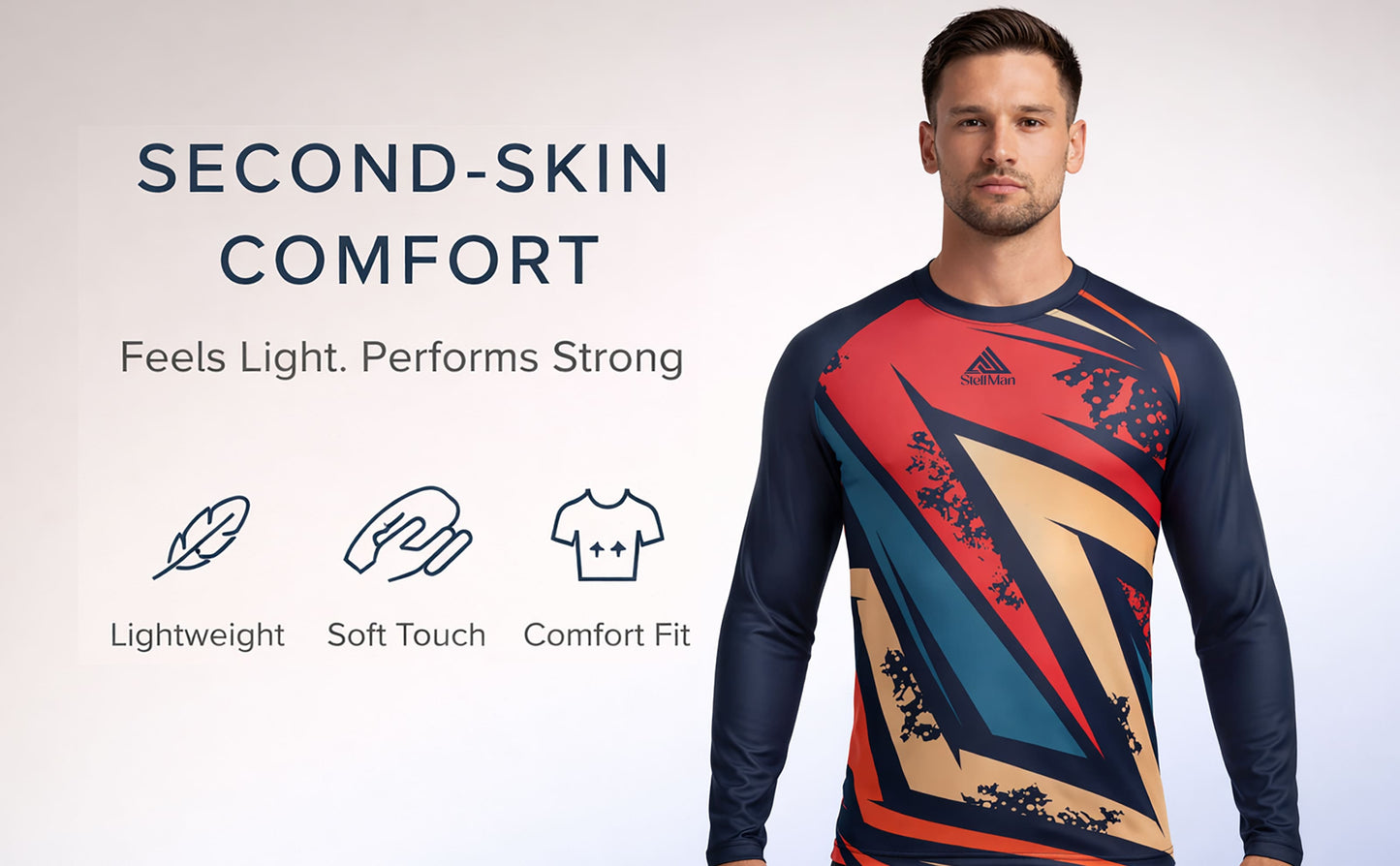 StellMan Apex Sublimated Rash Guard – BJJ/MMA Training Shirt