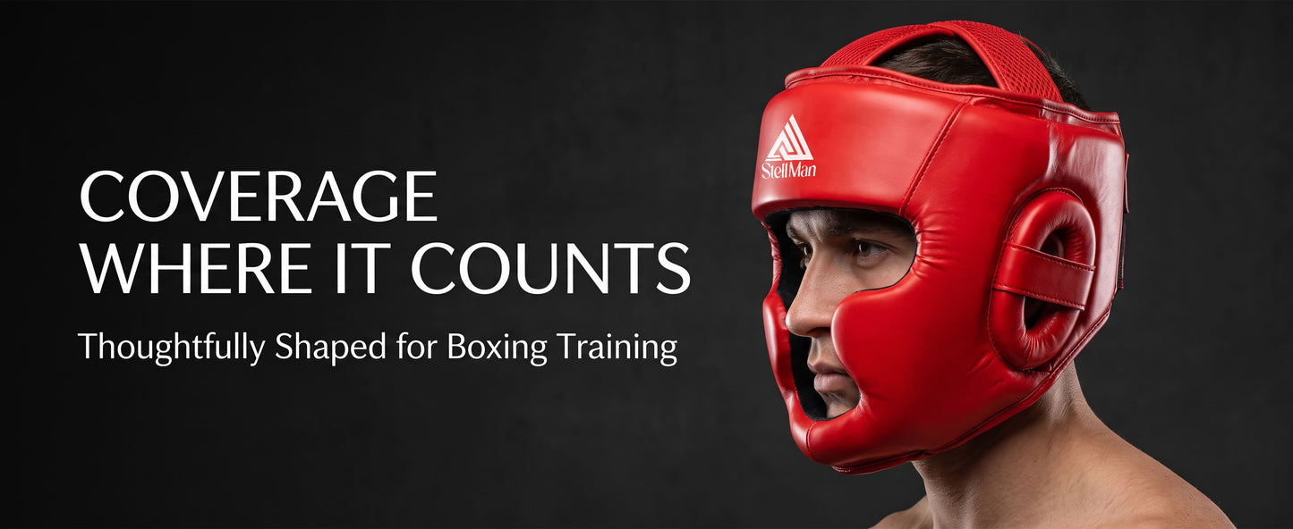 Stellman Warrior Pro Protective Sparring Headgear – Red Edition