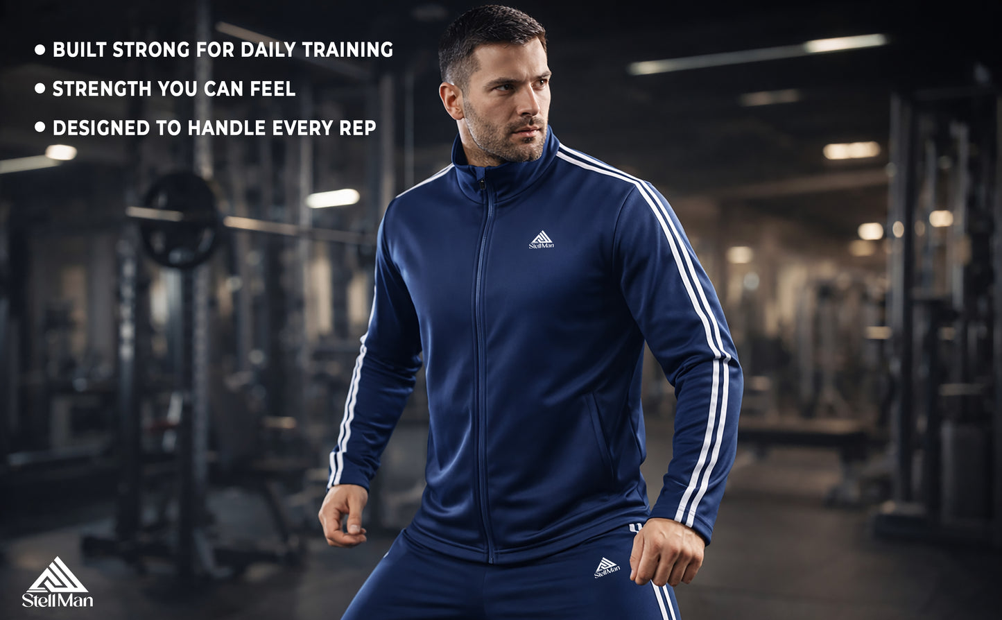 StellMan Men's Athletic Tracksuit Set – Casual Sweat Suit for Gym & Training
