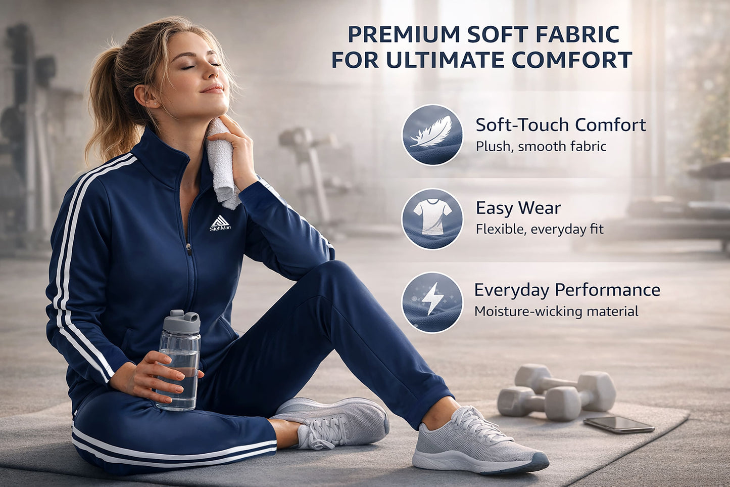 StellMan NovaStride Women’s Athletic Track Suit - Blue