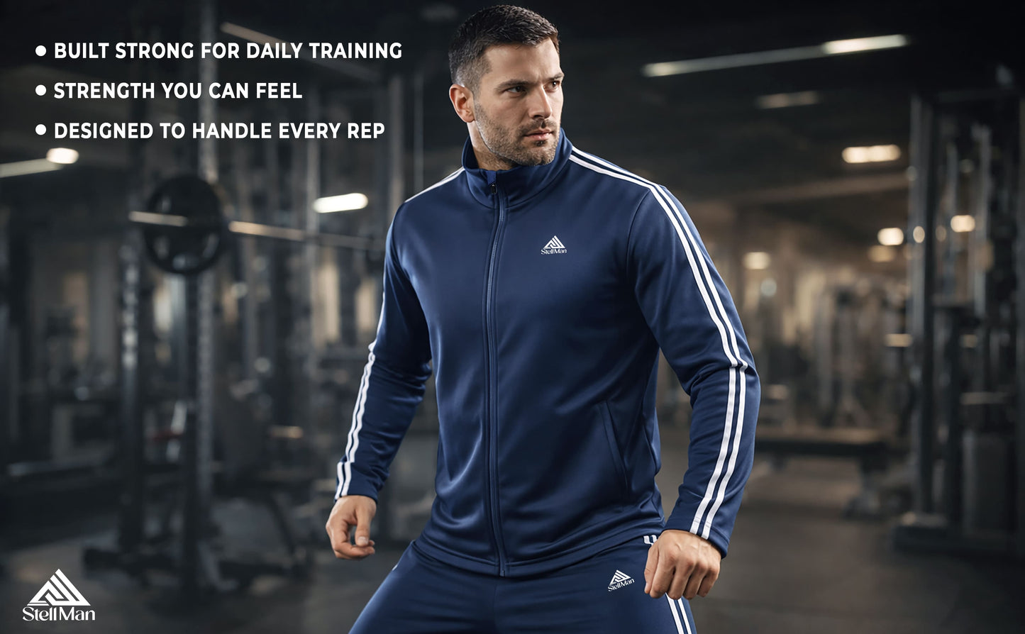 StellMan ApexFlow Men’s Track Suit – Athletic Performance Edition - Blue