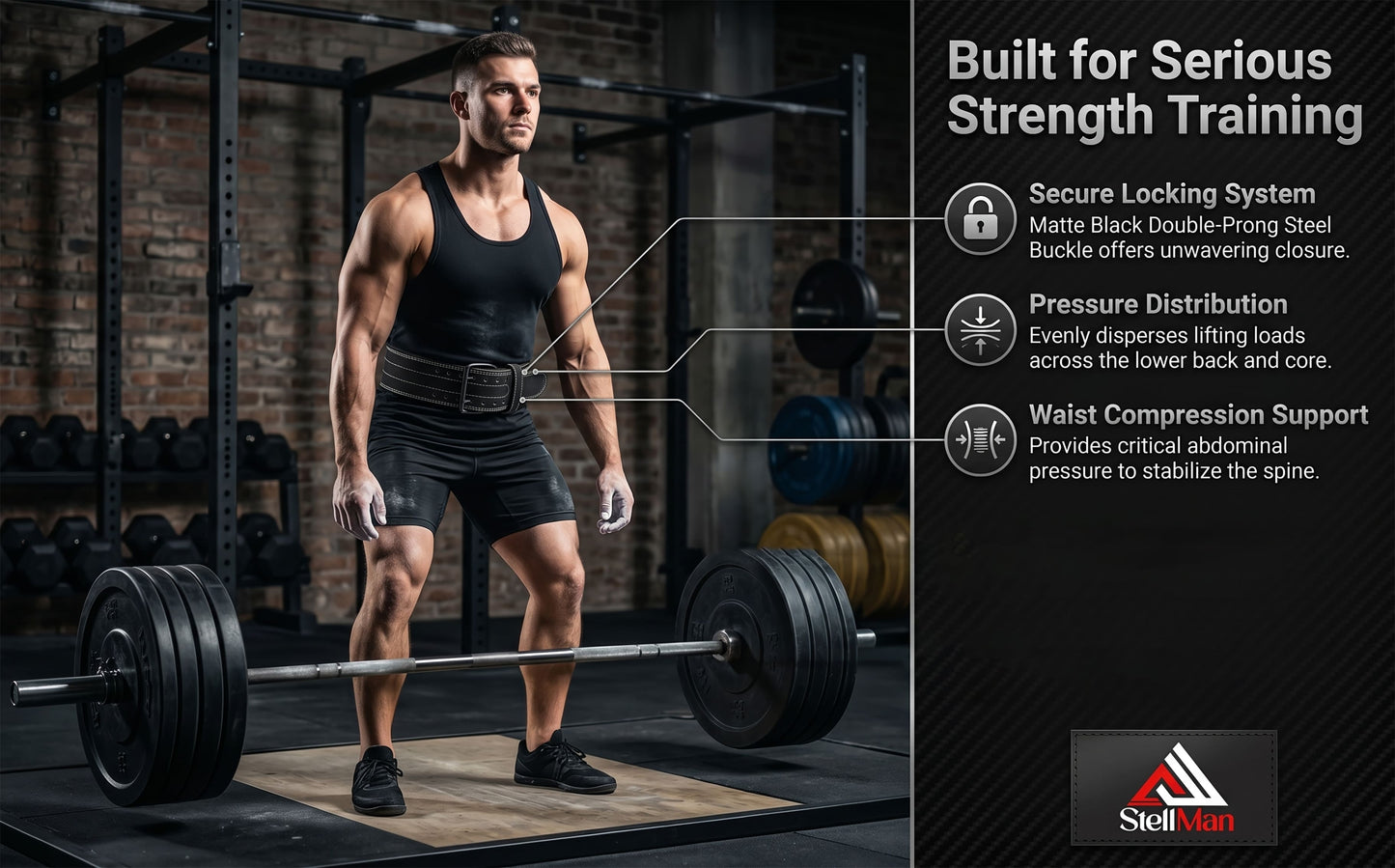 Leather Weight Lifting Belt for Men & Women – Gym, Squats & Deadlifts