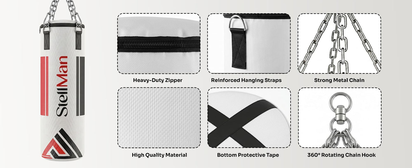 Stellman Compact MMA Hanging Punching Bag | Space-Saving Design