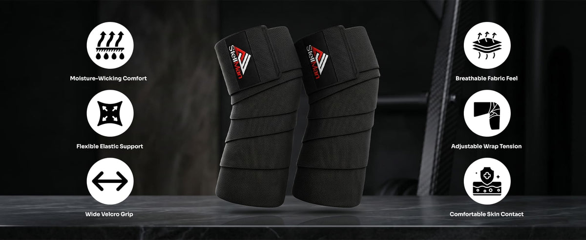 Stellman PowerSpiral Weight Lifting Knee Wraps